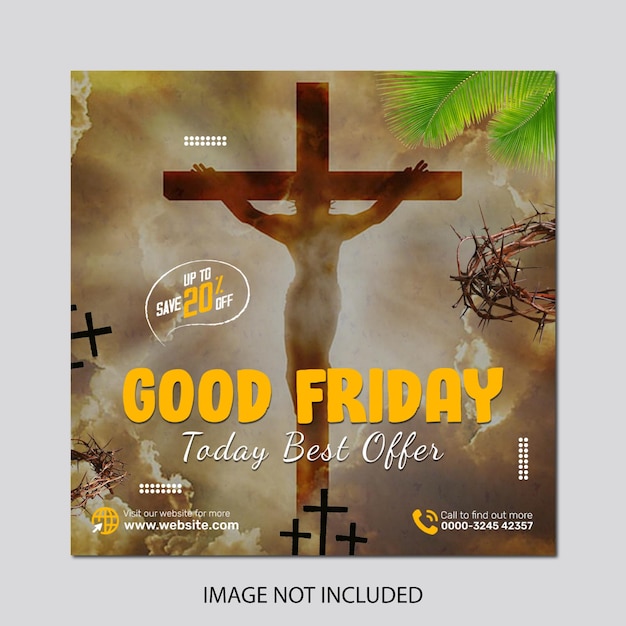 Ein Plakat für Karfreitag-Kronendornen mit Designvorlage für Jesus-Bannerposten