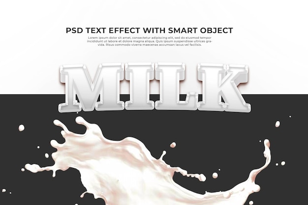 ein Plakat für Milkshake mit einem Bild eines Milchshakes mit einer weißen Flüssigkeit