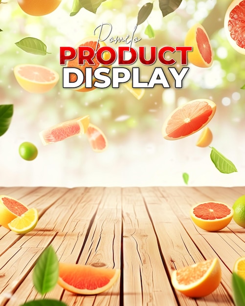 Ein plakatentwurf für die produktpräsentation mit pomelo