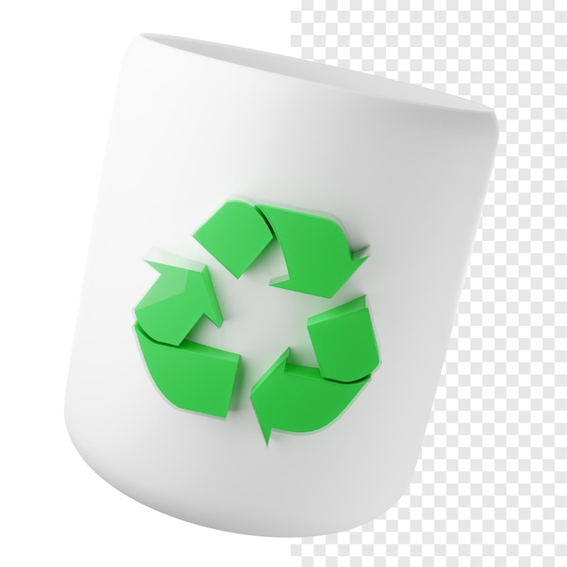 ein Plastikbehälter mit grünem Recycling darauf