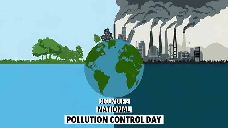 PSD ein poster für den nationalen tag der vermeidung oder bekämpfung der umweltverschmutzung mit hintergrund