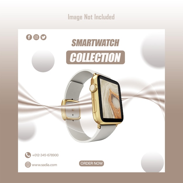 Ein poster für die smartwatch-kollektion, die zum verkauf steht.