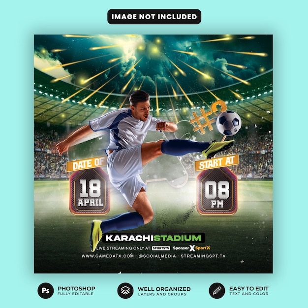 ein Poster für ein Fußballspiel namens Nationalen Fußballteam