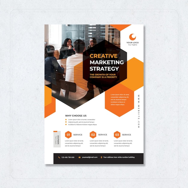Ein Poster für ein Unternehmen namens Creative Marketing Strategy.