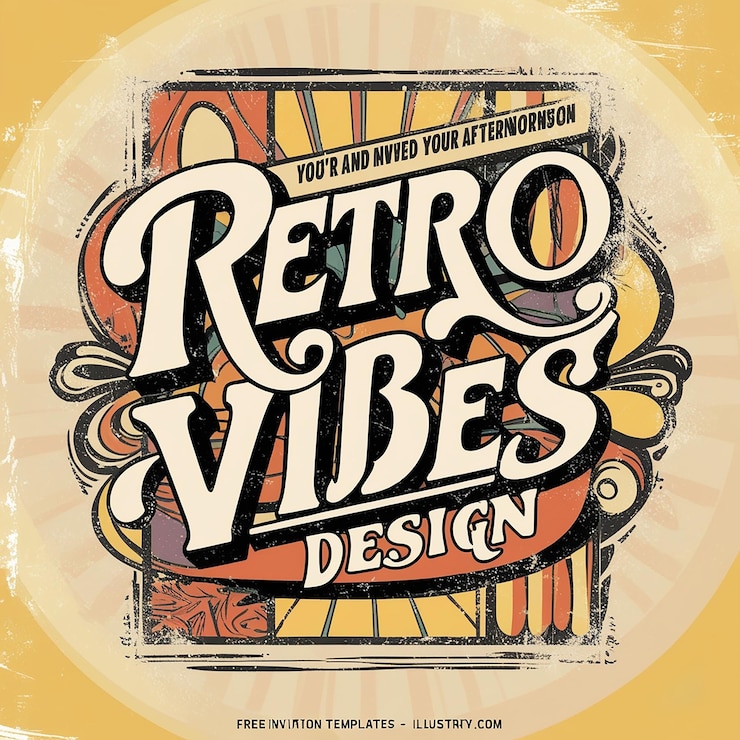 PSD ein poster für einen film mit den worten "retro-design"