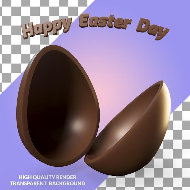 Ein poster für einen schokoladen-ostertag mit einem bild eines eies und den worten happy easter day.