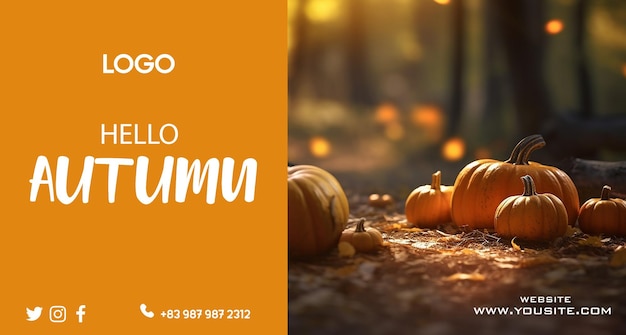 Ein Poster für Kürbisse im Herbst mit der Aufschrift Pumpkins