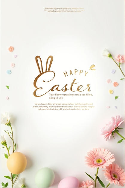 ein Poster für Ostern mit einem Kaninchen auf dem Cover