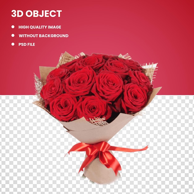 Ein realistischer roter Rosenstrauß