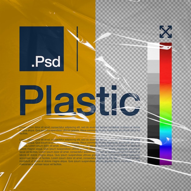 PSD ein realistisches, durchsichtiges plastikmodell