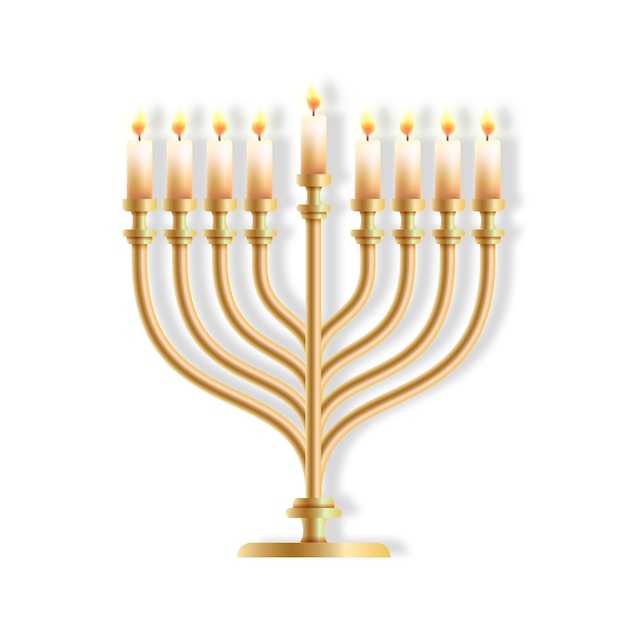 Ein realistisches Hanukkah-Element isoliert