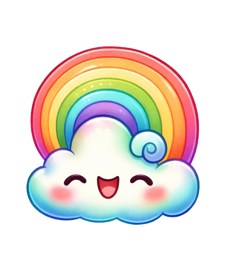 PSD ein regenbogen mit einem regenbog auf ihm und dem regenboge auf der unterseite