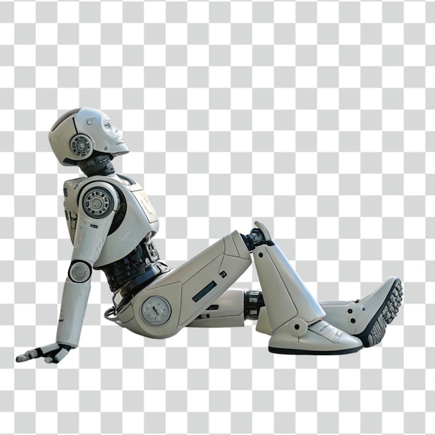 ein Roboter, der auf einem weißen Hintergrund liegt