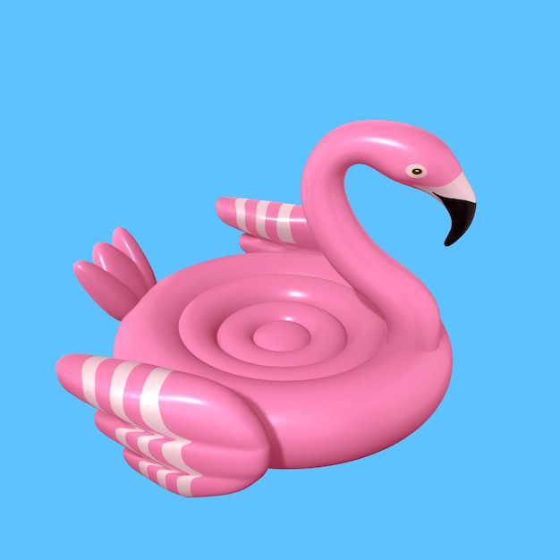 PSD ein rosa aufblasbarer flamingo