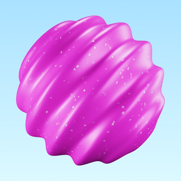 ein rosa Eiscreme mit einem lila Top, auf dem steht Eiscreme