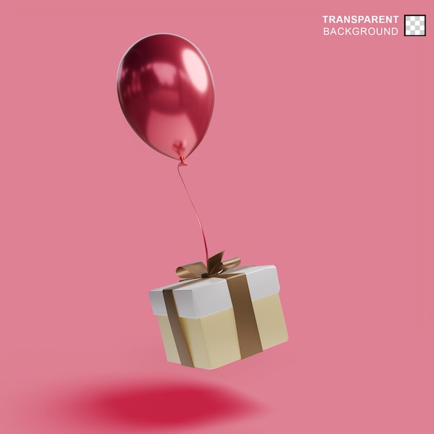 ein rosa Hintergrund mit einem Ballon und einem goldenen Band