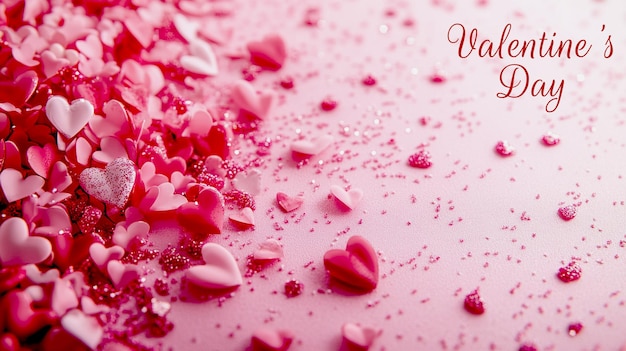 ein rosa Hintergrund mit Herzen und einem roten Herz darauf