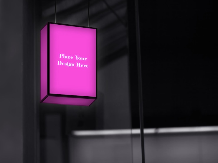 PSD ein rosa schild, auf dem steht, wo sie sich befinden