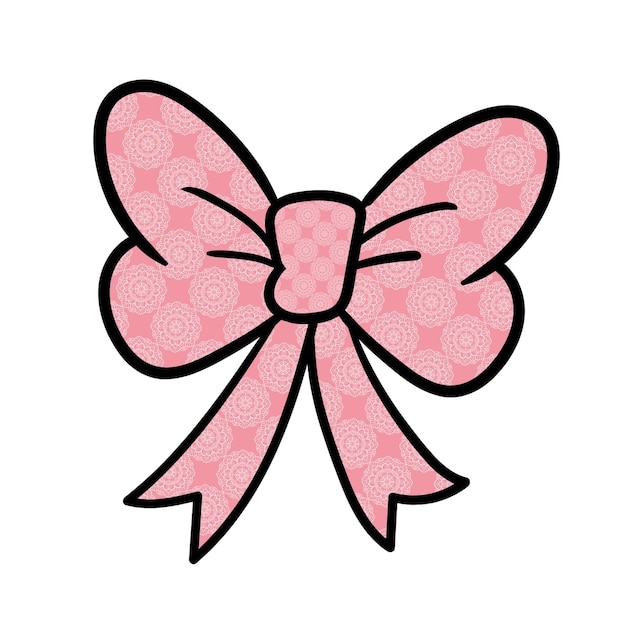 ein rosa Schmetterling mit einer rosa Schleife drauf