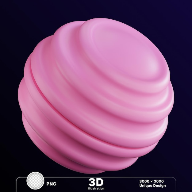 ein rosa und blaues Objekt mit den Wörtern 3D darauf