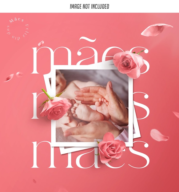 PSD ein rosafarbenes cover mit der aufschrift „macs“ darauf „feliz dia das maes“.