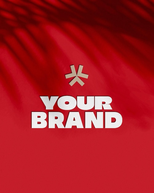 Ein roter Hintergrund mit dem Wort Ihrer Marke darauf
