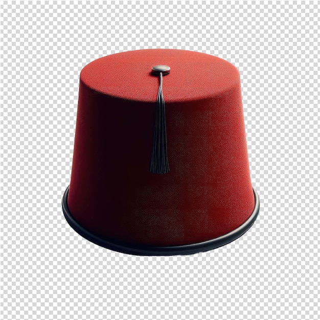 Ein roter rundes kuchenstand mit roter spitze
