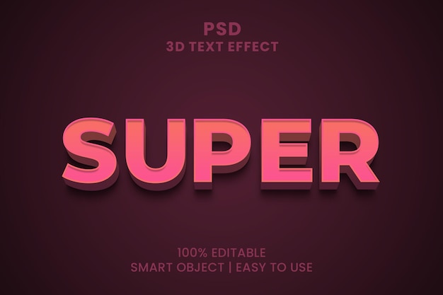 Ein roter und rosa 3D-Texteffekt mit dunklem Hintergrund.