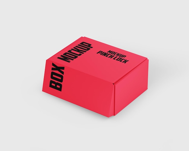 Ein rotes Kästchen mit der Aufschrift "Box Mikomodo" darauf Mockup PSD