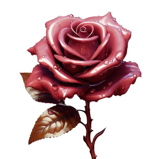 PSD ein rotes ölgemälde des schmelzens von roten rosen-clip-art