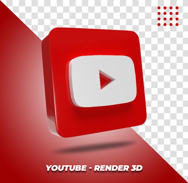 Ein rotes youtube-logo mit einem roten quadrat und einem weißen knopf.