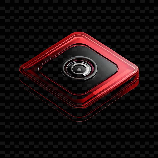PSD ein rotquadratisch geformtes objekt mit einer kamera darauf