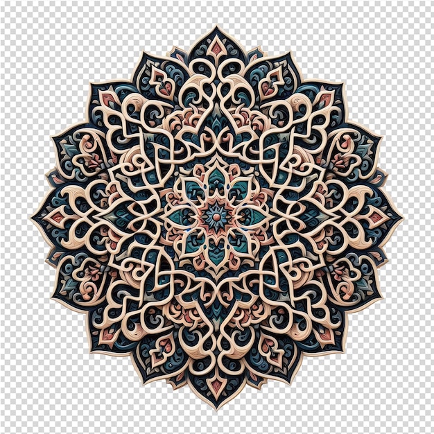 PSD ein rundes mandala-design auf einem durchsichtigen hintergrund