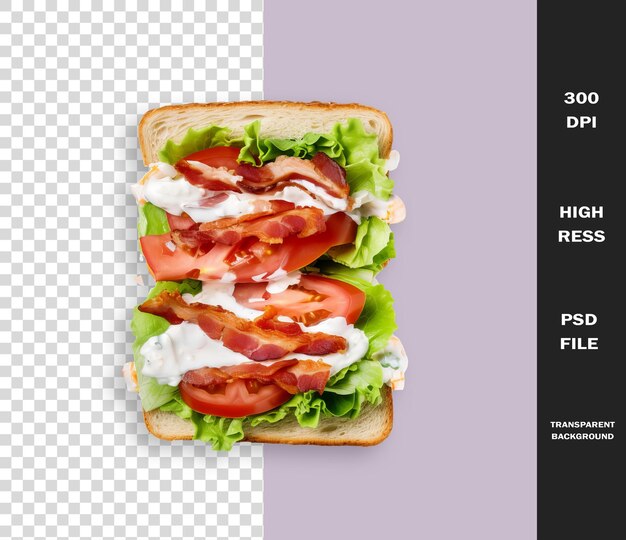 PSD ein sandwich mit einem bild eines sandwiches mit einem bild von einem sandwich mit speck und salat