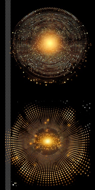 Ein Satz von golden-silbernen Beleuchtung Halftone Punkte isoliert