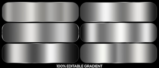 Ein Satz von silbernen Gradienten Gradient psd Metallische Gradienten-Effekte für Textdesign Eine metallische Flagge
