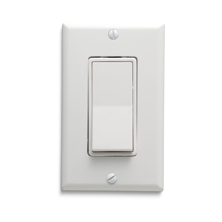 PSD ein schalter an der wand ist aus der nähe isoliert