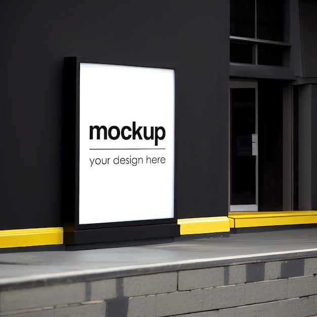 Ein schild mit der aufschrift „mockup“.