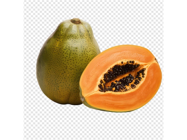 PSD ein schnitt aus einer papaya