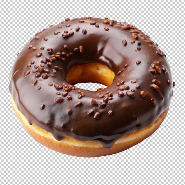 ein Schokoladen-Donut mit einem Loch in der Mitte weiß