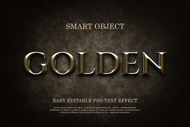 Ein schwarz-goldenes PSD-Smart-Objekt, goldener TEXT-EFFEKT