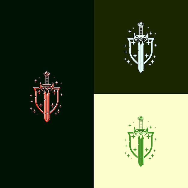PSD ein schwarz-grüner hintergrund mit einer reihe verschiedener embleme
