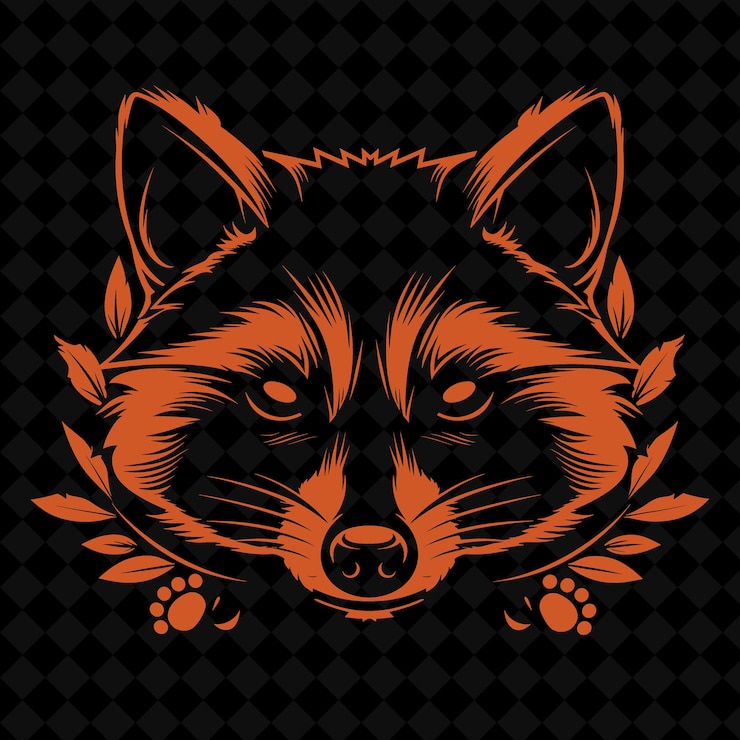PSD ein schwarz-orange kopf eines wolfes mit einem augenmuster