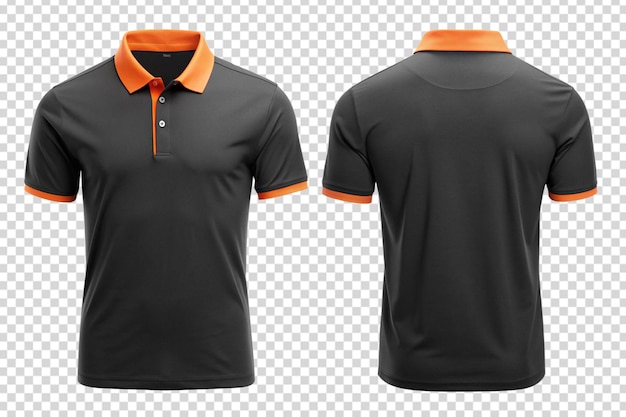 ein schwarz-orange Polo-Hemd mit orangefarbenen Streifen