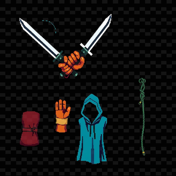 PSD ein schwarz-weißes bild eines messers und einer jacke mit einem blauen hoodie