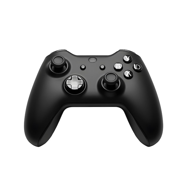 ein schwarzer Playstation-Controller mit einem Knopf an der Unterseite