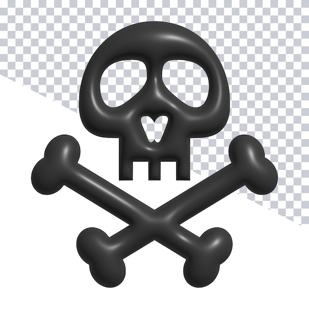 Ein schwarzer Totenkopf mit gekreuzten Knochen darauf