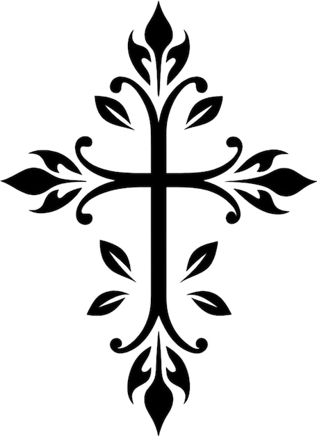 ein schwarzes Kreuz mit einem Muster, auf dem x steht
