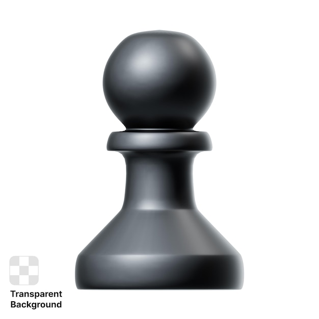 ein schwarzes Schachstück mit einer schwarzen Basis und die Wörter transparent auf der Unterseite