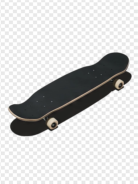 PSD ein schwarzes skateboard mit einem weißen rad